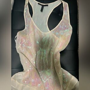 BCBG sparkly pink/white top medium